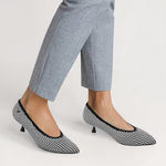 Vivaia Pointed Toe Kitten Heels Womens Shoes Houndstooth Black White EU 38.5 Size 7.5 Photo 0