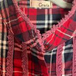 Gracia  Red and Navy Plaid Dress Photo 2
