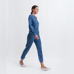 Rachel Comey Blue Chambray Long Balloon Sleeve Slit Jumpsuit sz 2 Photo 3