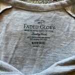 Faded Glory  Gray and White Long Sleeve Tee 1/4 Collared V Neck Top SZ S T Shirt Photo 9