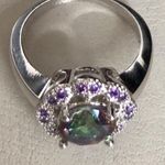 Mystic New Rainbow Topaz & Amethyst 925Ring Size 7 Photo 6