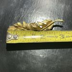 Vintage Signed 1961 Coro 3" Textured Large Gold Tone Leaf Brooch Pin Classic Photo 4