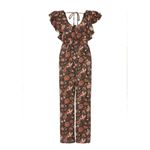 Madewell Deep V-Neck Ruffled Floral Wide Leg Jumpsuit in Pampas Blooms Size XS Photo 4