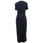 Marine layer  Lexi Rib Black Blue Striped Short Sleeve Midi T-Shirt Dress Size XL Photo 6