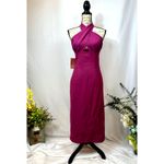 BHLDN Remy Twist Halter Cutout Midi Dress Purple Medium Photo 4