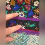 Vintage Caren Charles wool purple floral large square neck head scarf Photo 6