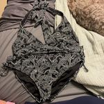 Victoria's Secret Paisley Black and White Womens Bikini Victoria’s Secret Top Small Bottom Medium Photo 0