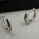 Small Hoop Earrings for Men Women Streetwear Hip Hop Unisex Style Silver Photo 1