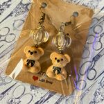 Handmade Antique retro style teddy bear dangle earrings❤️ Photo 3