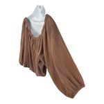 We The Free Free People  Brown The Bubble Tee Size L Off The Shoulder Peasant Top Photo 7