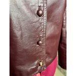 High Sierra leather Jacket OXBLOOD red burgundy wine cropped puff sleeves Photo 5