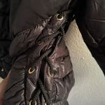 High Society Vintage 90s Glam Lace Ski Puffer Jacket Womens Italian Made Black Size M Photo 2