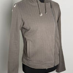 Barefoot Dreams  Malibu Collection Knit Moto Jacket Hood Gray Size XS Soft Photo 0