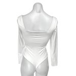 Aritzia Babaton Women's White Long Sleeve Square Neck Thong Bodysuit Top Size S Photo 1