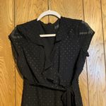 Bardot  Womens Size 6 Small Black Swiss Dot Ruffle Surplice Cocktail Shift Dress Photo 1