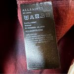 All Saints Kayla Burgundy Black Plaid Button-Down Crossover Shirt Photo 4