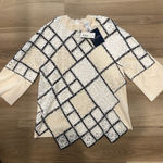 Oscar de la Renta Cream Lace and Crochet Patchwork Blouse Sweater Photo 0