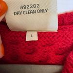 Vintage Kilronan Knitwear Red Aran Wool Cardigan Chunky Cableknit Cottagecore L Size L Photo 4