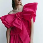 ZARA FUCHSIA Pink RUFFLED ASYMMETRIC FLOWER One Shoulder TOP SIZE XS NEW Photo 5