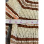 Lulus NWOT Small Deela Ivory Striped V-Neck Pullover Sweater Beige Brown Pink Photo 4
