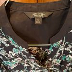 Vera Wang Simply  Floral Sleeveless Shirt Dress Belted Size Small Nature Garden Photo 3