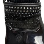 Michael Kors Womens Dani Rain Boots 11 Black Ankle Rhinestone Embellish Pull On Photo 2