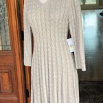 J Howard Sweater Dress Cable Knit Light Tan Womens Medium Photo 10