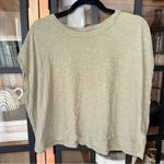 We The Free  people tee olive faded green moss cap short sleeve boho loose top Photo 1