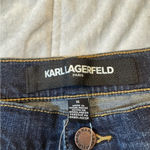 Karl Lagerfeld  Paris Logo Side‎ Stripe Straight-Leg Jeans – Size 10 Photo 3