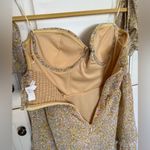 ASTR The Label Women’s Off Shoulder Two Tier Yellow Floral Mini Dress Medium Photo 5