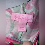 Lilly Pulitzer Lilly Pulitzer Women Pink Navy Floral One Shoulder Ruffled Silk Cotton Dress L Photo 3