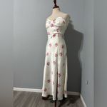 ZARA Sweetheart Neckline Floral Print Satin Effect MIDI Dress Cross Back Sz L Photo 10