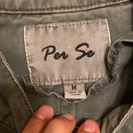 Per Se  Cotton Green Utility Full Zip Jacket Size M Photo 1