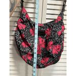 Betseyville Shoulder Bag Purse Cheetah/Bows Gray/Red Logo Studs Lined Zip Close Red Photo 3