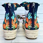 Nine West Espadrille Wedge Allegro Tropical Floral Sandals Size 8 Photo 3
