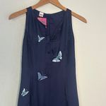 NEW Urban Native 100% Silk Embroidered Butterfly Maxi Dress Blue Boho Cottage Photo 1