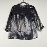 NEW Franny x CoOp Barneys Silver Metallic Sparkle Shine Ruffle Collar Blouse 2 Photo 3