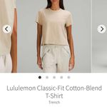 Lululemon Cream  classic fit cotton-blend t-shirt Photo 1