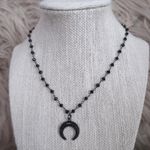 Black Crescent Moon Necklace Photo 0