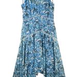 Taylor Forget Me Not Asymmetrical Blue Floral Lace Midi Dress Women’s Size 8 Photo 0