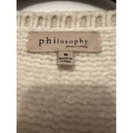 Philosophy  M Ivory Chenille Knit Pullover Sweater Velvet Super Soft Long‎ Sleeve Photo 4