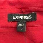 EXPRESS NWT  Button Down Top Womens L Red 3/4 Sleeve Relaxed Minimalist Office Photo 5