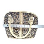 Genuine Stingray Exotic‎ Leather Leopard Print Satchel Handbag Purse, Gold Trim Brown Photo 11
