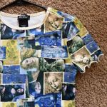 Social Collision Hot Topic Renaissance Art Collage Tshirt Top Shirt Tee Women XS Blue Photo 2