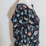 Counterparts  Black Floral Blouse Size Medium Floral Peasant Blouse Photo 4