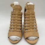 Delicious Sandal Womens 10 Tan Cage Coned Heeled Ankle‎ Strappy Sandal NEW Photo 3