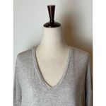 Mango ‎ MNG Solid Gray Drop Shoulder V Neck Oversized Top Size XS Photo 3