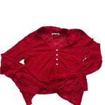 Steve Madden Madden Y2K Velvet Floral Burnout Lace Cropped‎ Bell Sleeve Button Cardigan Large Photo 2