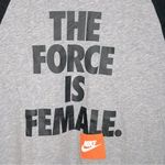 Nike  The Force Is Female Grey and Black Shirt Size S Photo 3