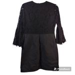 Mustard Seed Black Lace Plunging V Neck Mini Dress Witchy Size L Photo 2